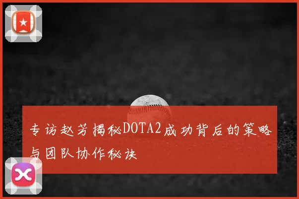 专访赵芳揭秘DOTA2成功背后的策略与团队协作秘诀